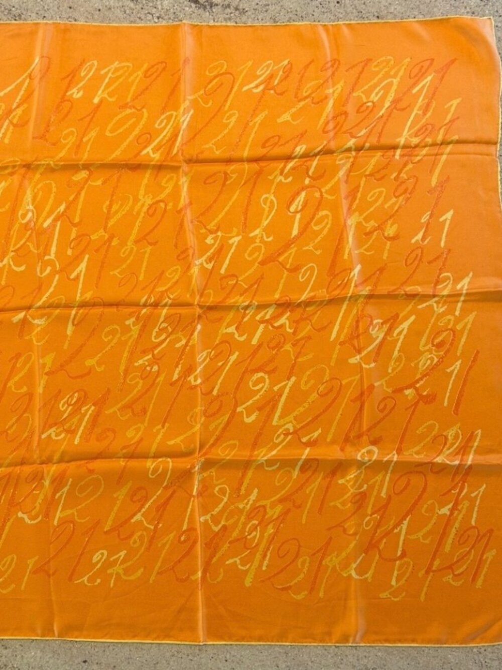 Rare Vintage Jack & Charlie's "21" Orange Silk Scarf XV by Symphony Scarfs